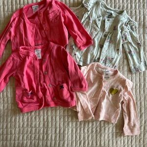 chic Pink and Gray Kids Cardigan Set